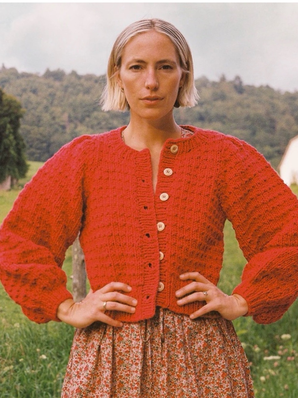 Christy Dawn Red Nola Cardigan NWOT